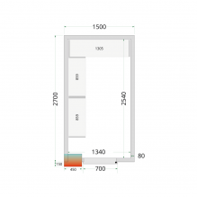 TEFCOLD CR 150x270x220 Panely ke stavebnicovým boxům 80 mm 